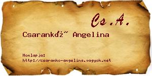 Csarankó Angelina névjegykártya